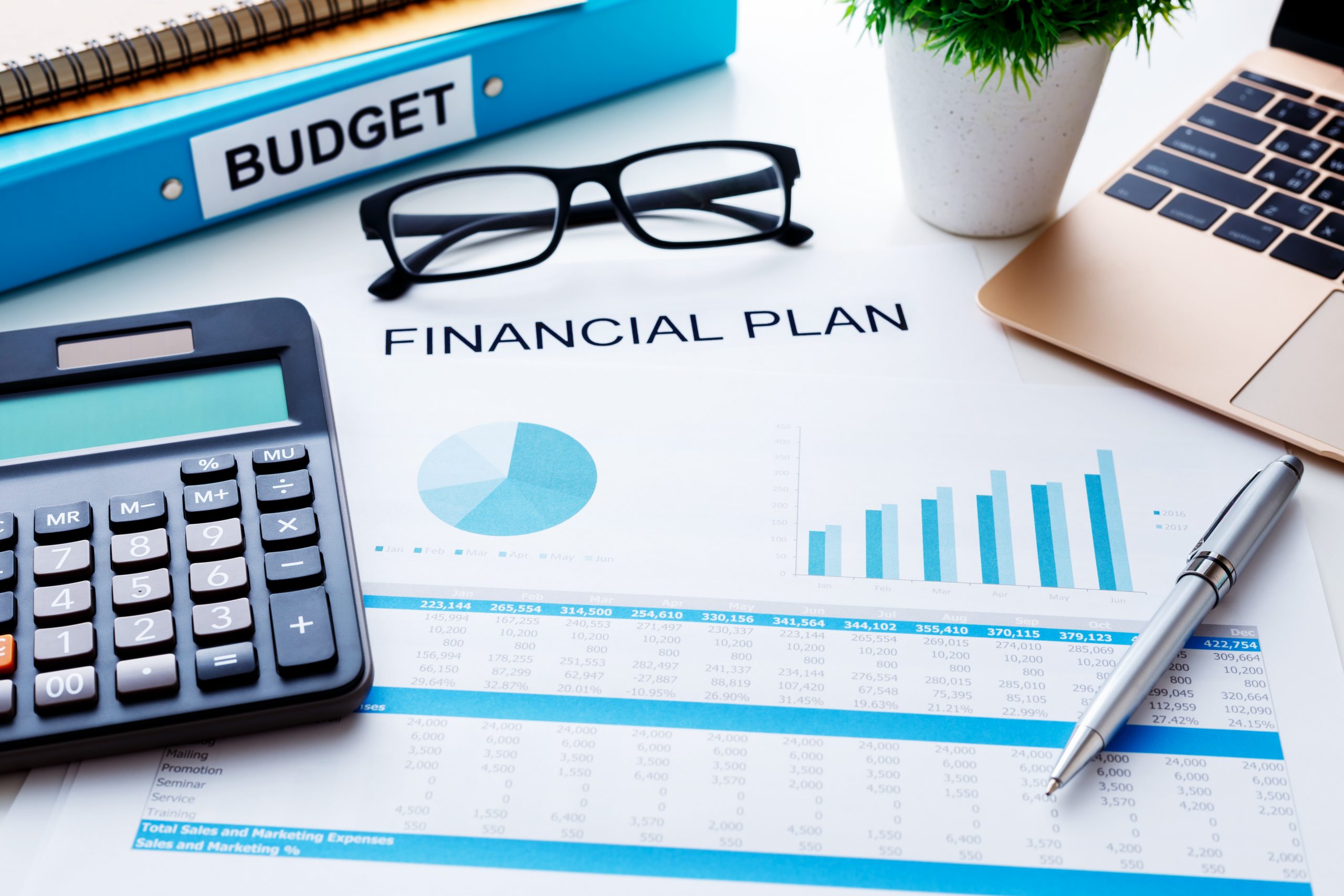 Financial plan concept with financial report