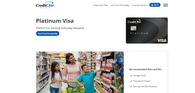 Credit One Bank Platinum Visa